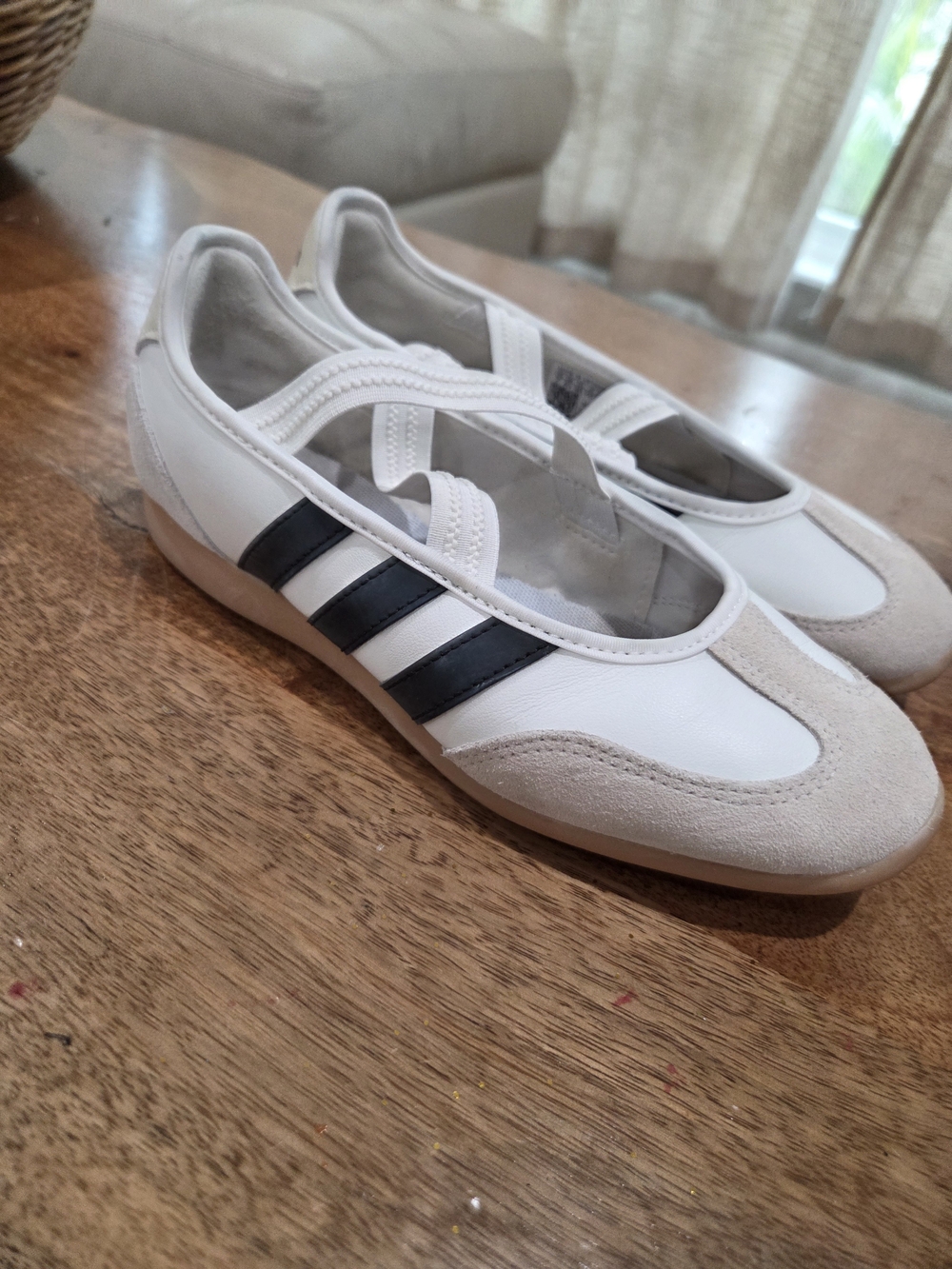 Adidas Cloud Foam White and Black Women's Athletic Ballet Flat
